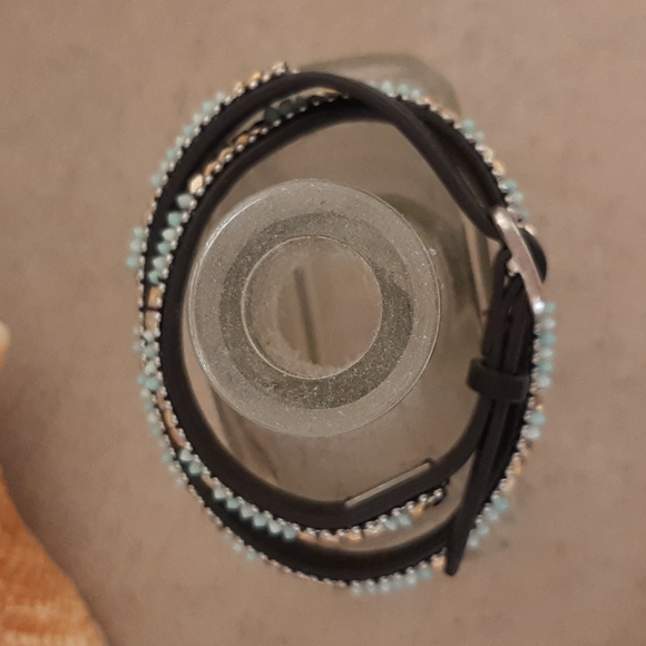 Stella and Dot Sierra Beaded Double Wrap Leather Bracelet - Picture 5 of 7